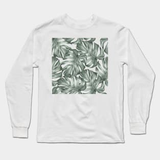 Monstera Pattern Long Sleeve T-Shirt